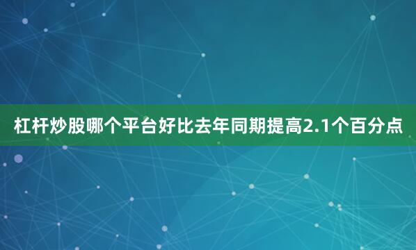 杠杆炒股哪个平台好比去年同期提高2.1个百分点